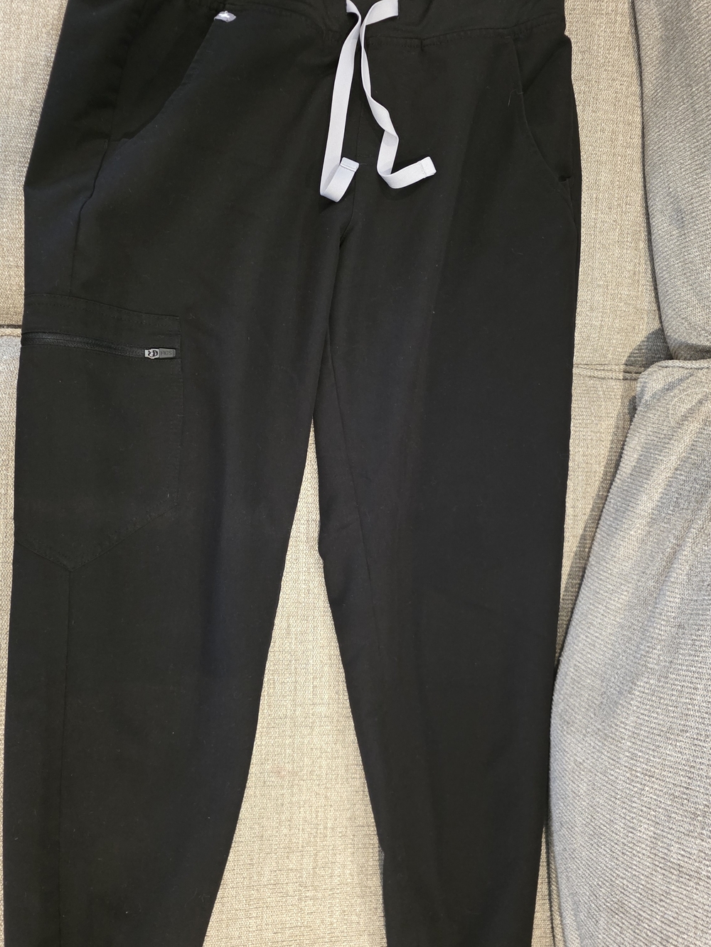 Figs Black Jogger Sweatpants with White Drawstring